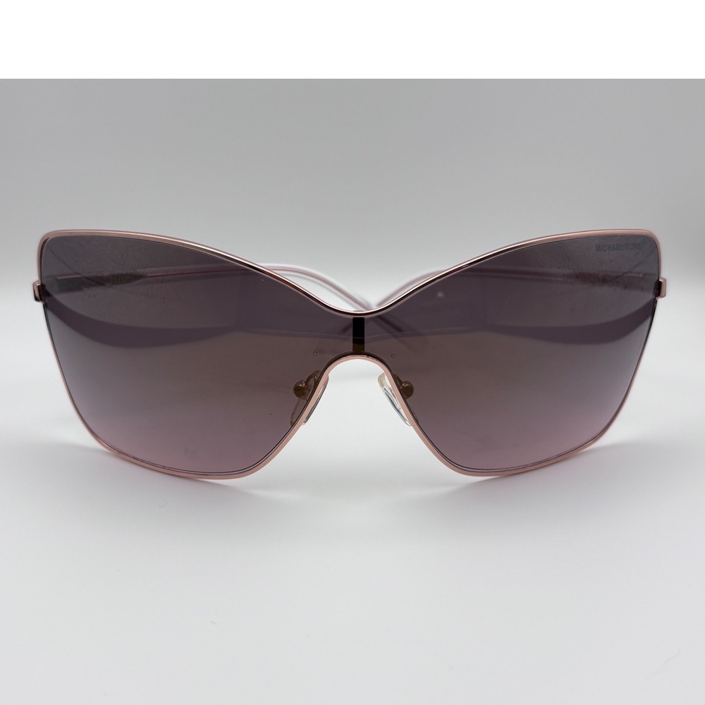 Michael Kors Juneau MK1097 Rose Gold Shield Sunglasses Y2K Oversized Case Glam